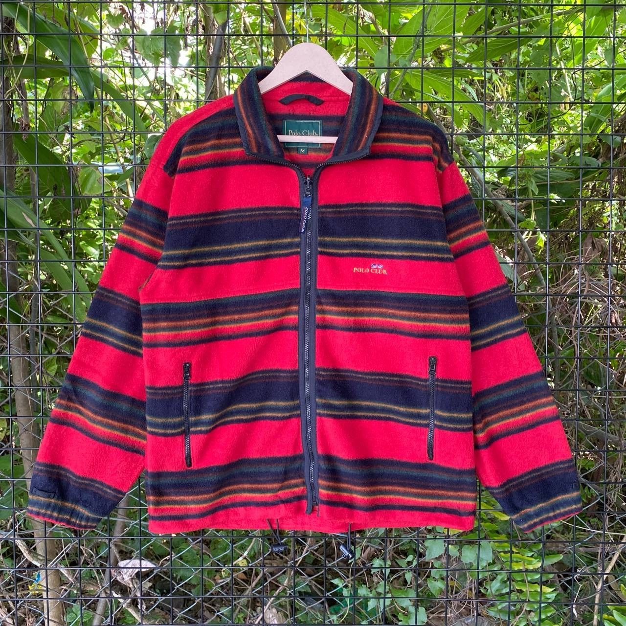 Polo Ralph Lauren Vtg Polo Club Stripes Baggy Zipper Jacket Size US M / EU 48-50 / 2 - 1 Thumbnail
