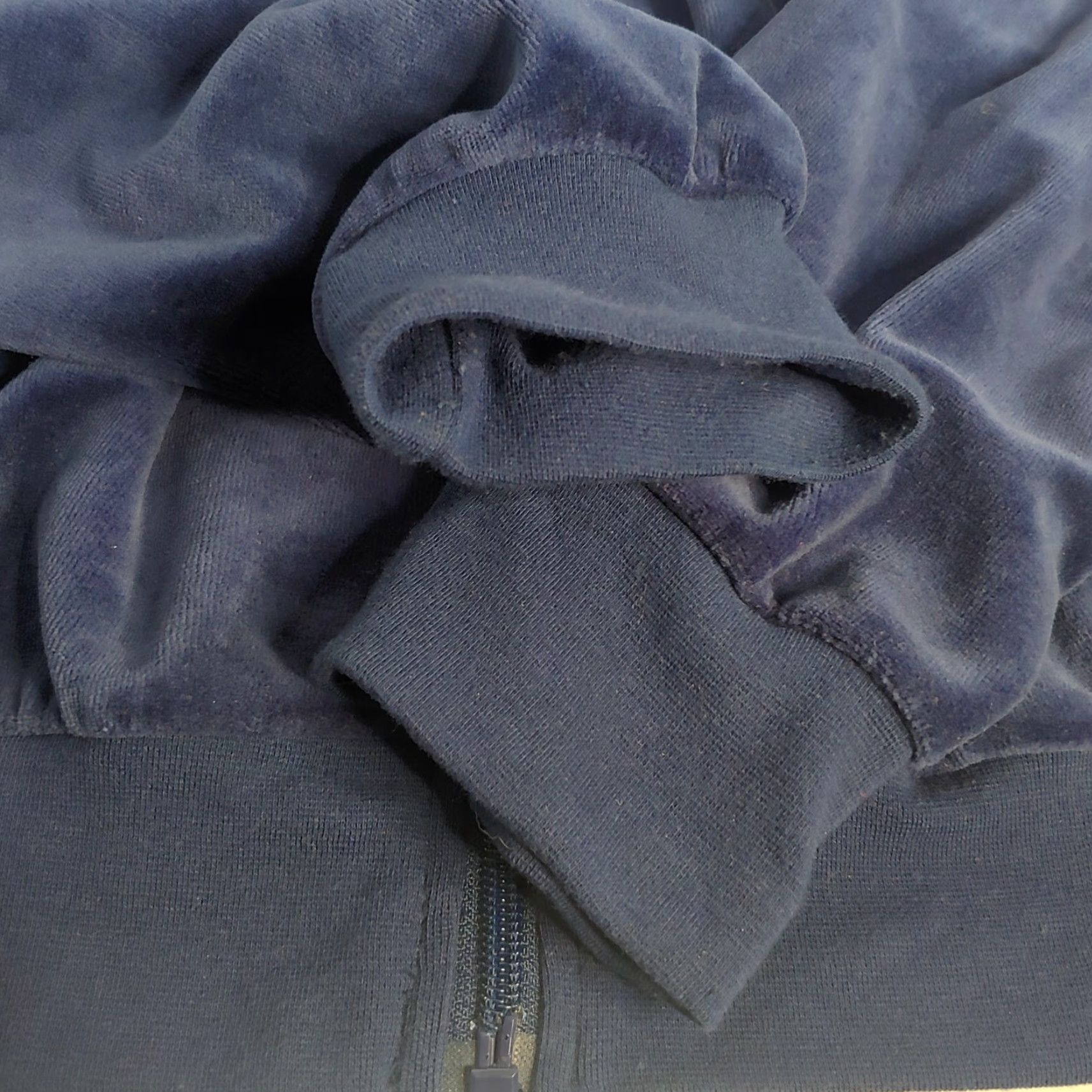 Blair VINTAGE John Blair Sweatshirt Large Blue Velour Jacket Retro Full Zip Grandpacore Mens Size US L / EU 52-54 / 3 - 7 Thumbnail