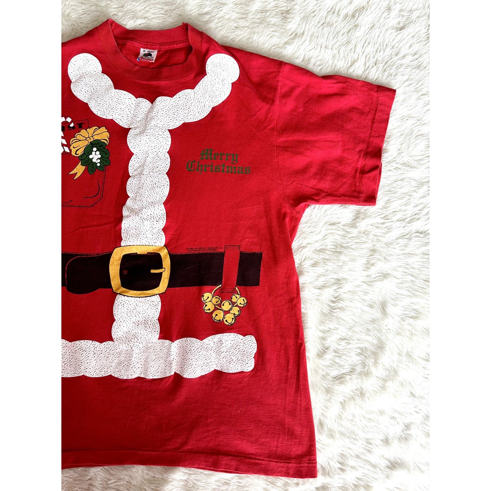 Fruit Of The Loom Vintage 1980 Single Stitch Santa Tee Shirt Men's XL Size US XL / EU 56 / 4 - 2 Thumbnail