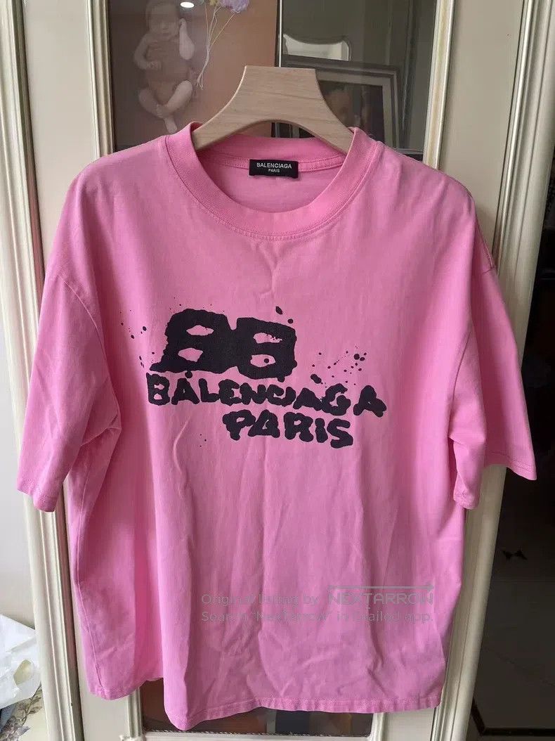Balenciaga Balenciaga Pink Ink Short Sleeve + Size XL Size US XL / EU 56 / 4 - 1 Thumbnail