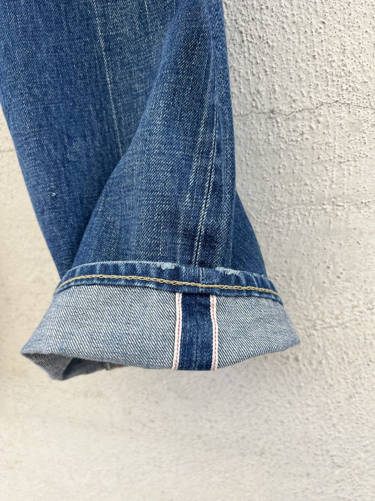 Chimala Chimala Japan Distressed Fade Denim Selvedge Jeans Size US 32 / EU 48 - 14 Thumbnail