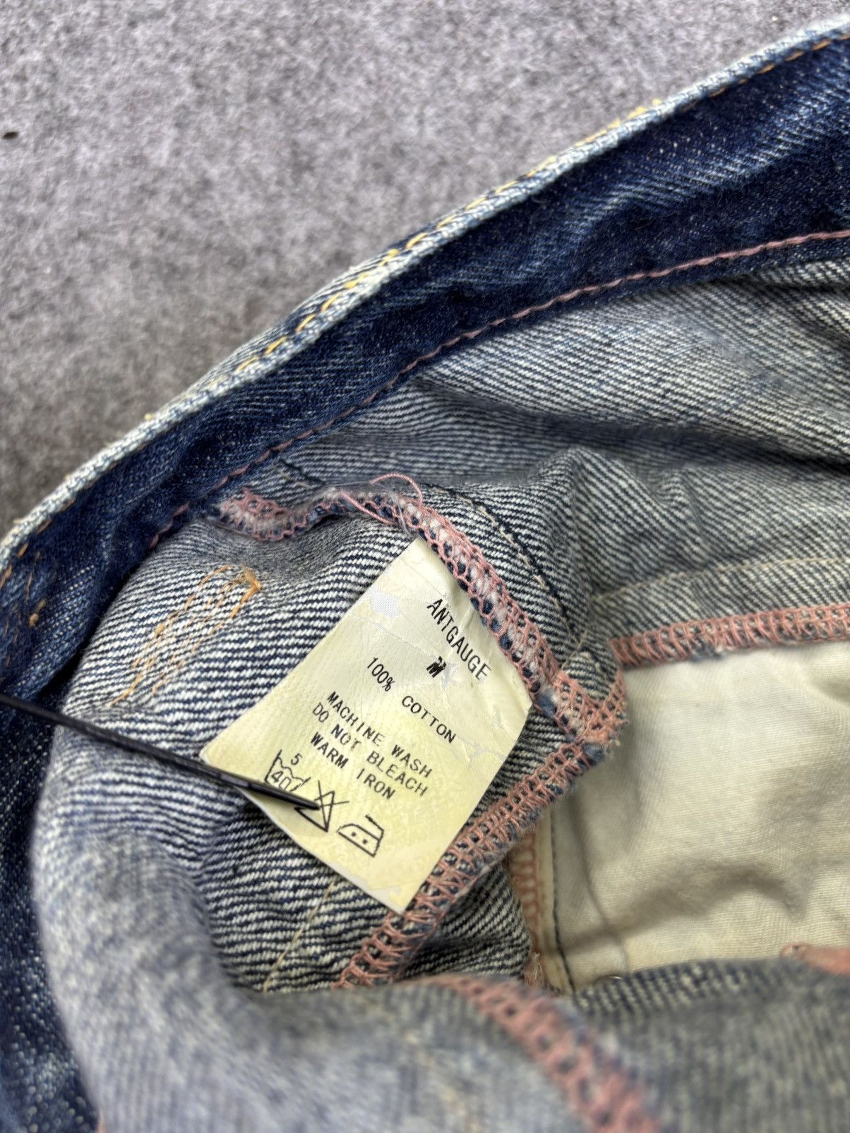 Japanese Brand 💥Double Waist💥Antgauge Rare Fades Distressed Denim F799 Size 29" - 13 Thumbnail