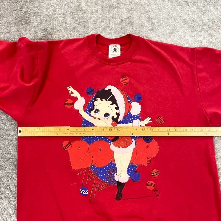 Vintage VTG Betty Boop Sweatshirt Mens L/XL Red Christmas Holidays Pullover Crewneck 90s Shirt Size US L / EU 52-54 / 3 - 7 Thumbnail