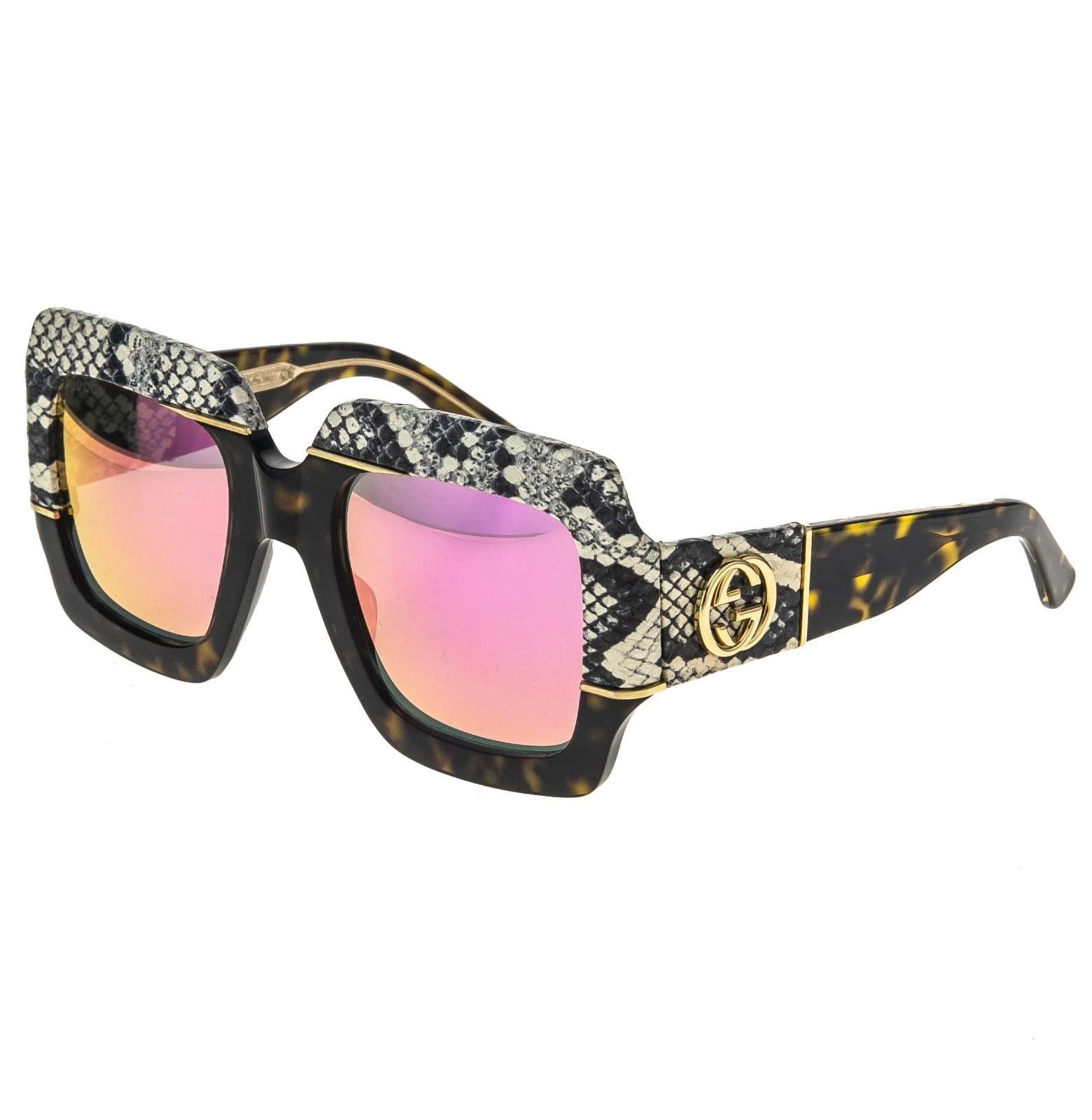 Gucci GUCCI 0484 Brown Pink Mirror Ayers 006 Sunglasses GG0484S Size ONE SIZE - 2 Thumbnail