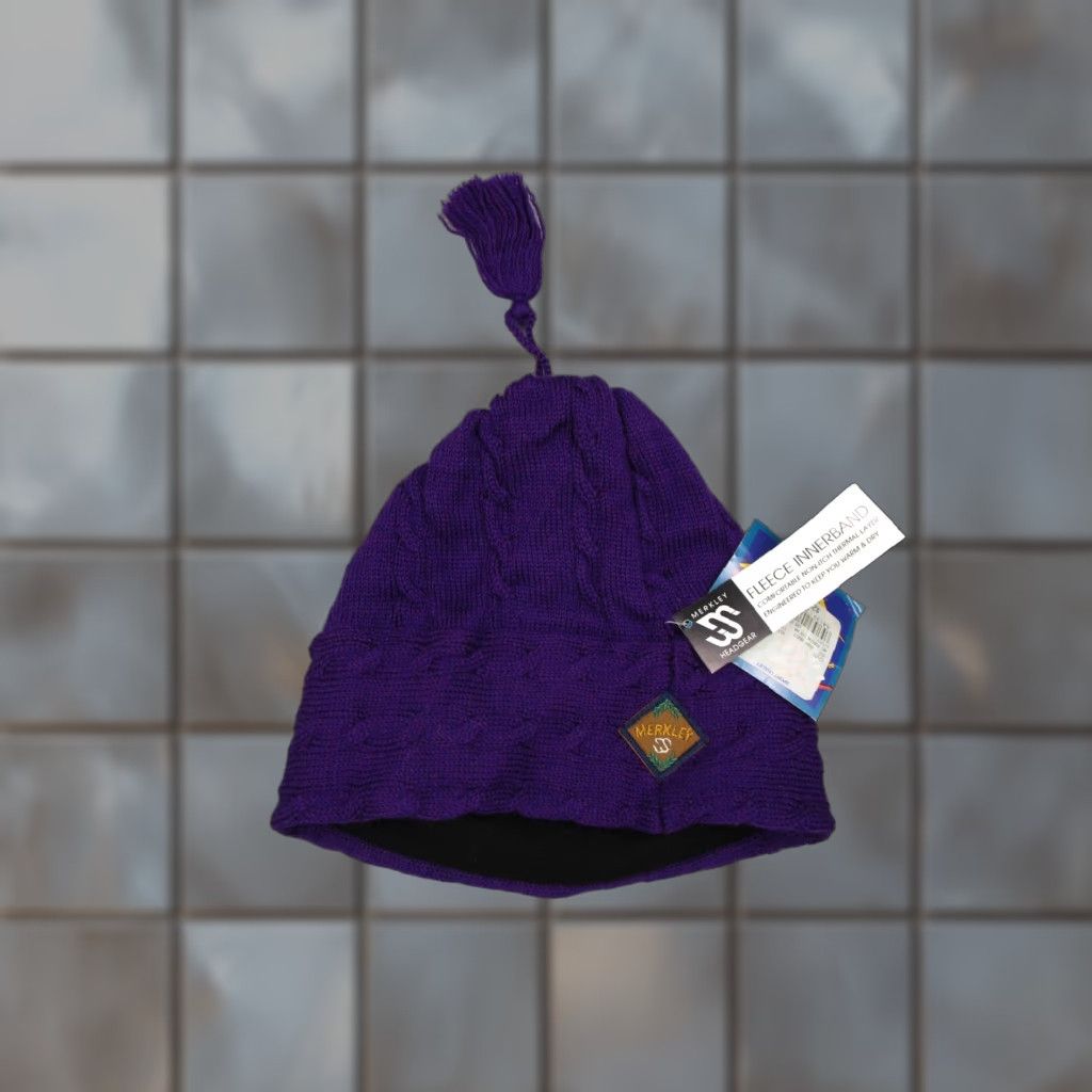 Vintage Vintage Merkley Headgear Hat Mens One Size Purple Wool Knit Lined Ski Snowboard Beanie Size ONE SIZE - 1 Thumbnail