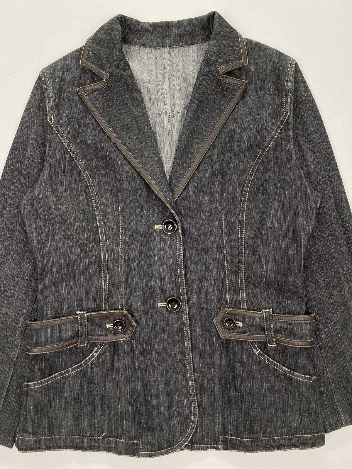 Japanese Brand Japanese Brand Leather Denim Jacket Size XS / US 0-2 / IT 36-38 - 3 Thumbnail