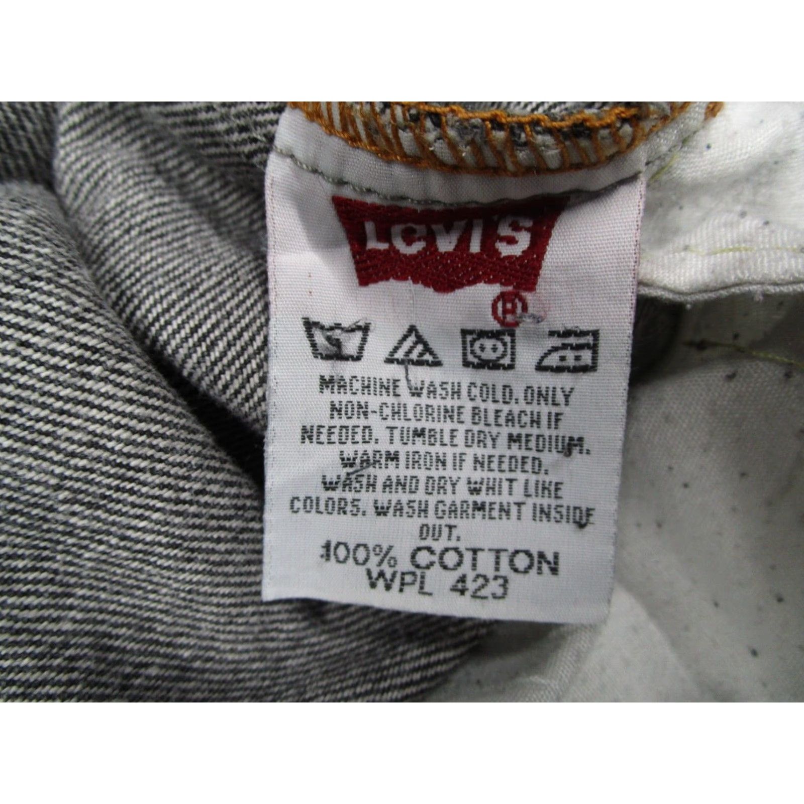 Levi's Levi's 501 Jeans Mens 36 Gray Straight Button Fly Denim Made in USA 36x30 Vintage Size US 36 / EU 52 - 5 Thumbnail