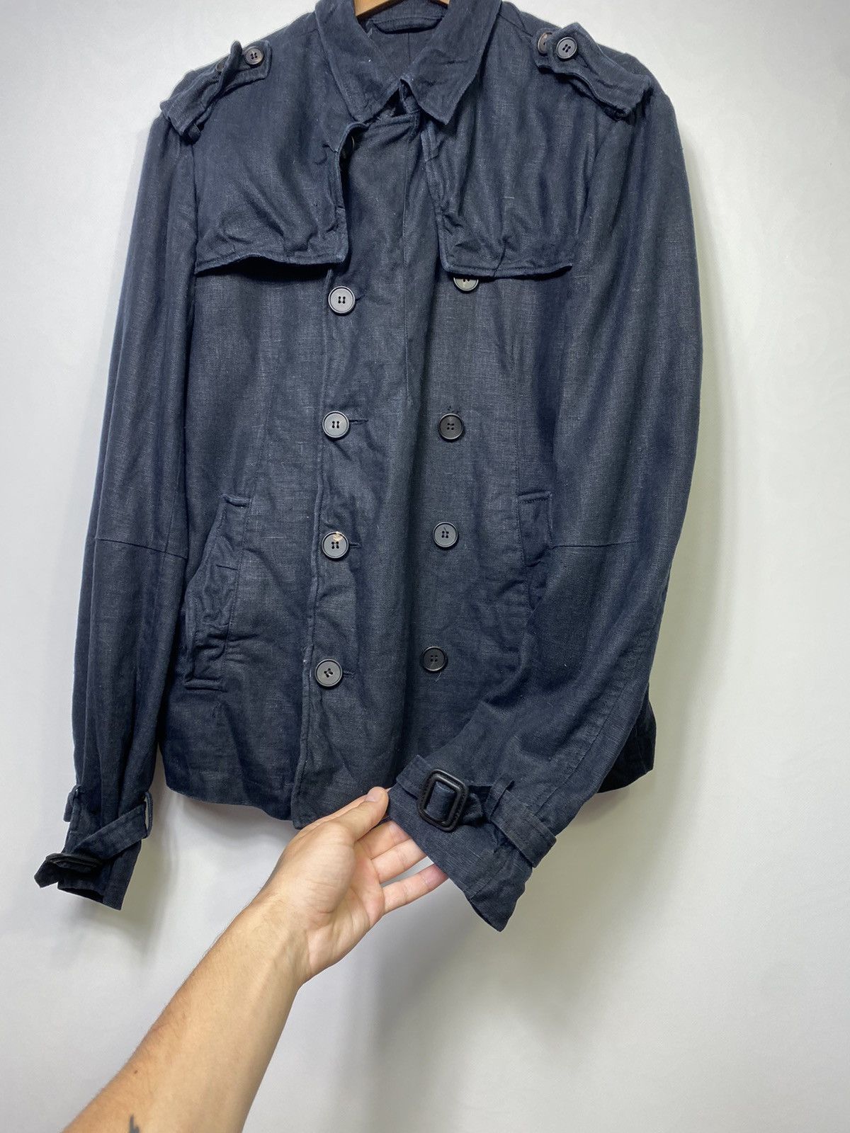 Allsaints Allsaints Spitalfields Double Breasted Linen Revenge Coat Size US M / EU 48-50 / 2 - 4 Thumbnail