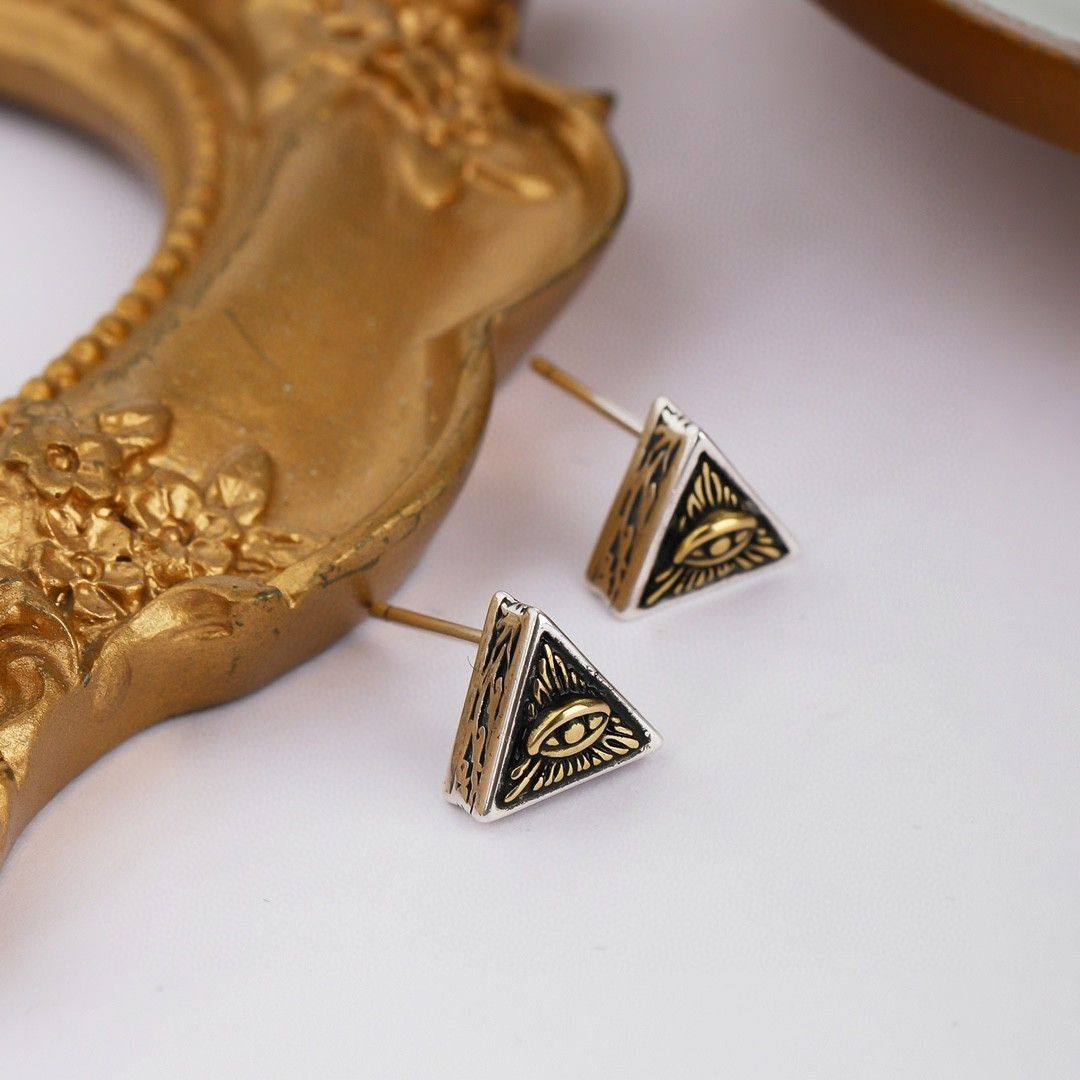 Jewelry The Eye of Egyptian Pharaoh Earrings One Pairs Chrome Size ONE SIZE - 1 Thumbnail