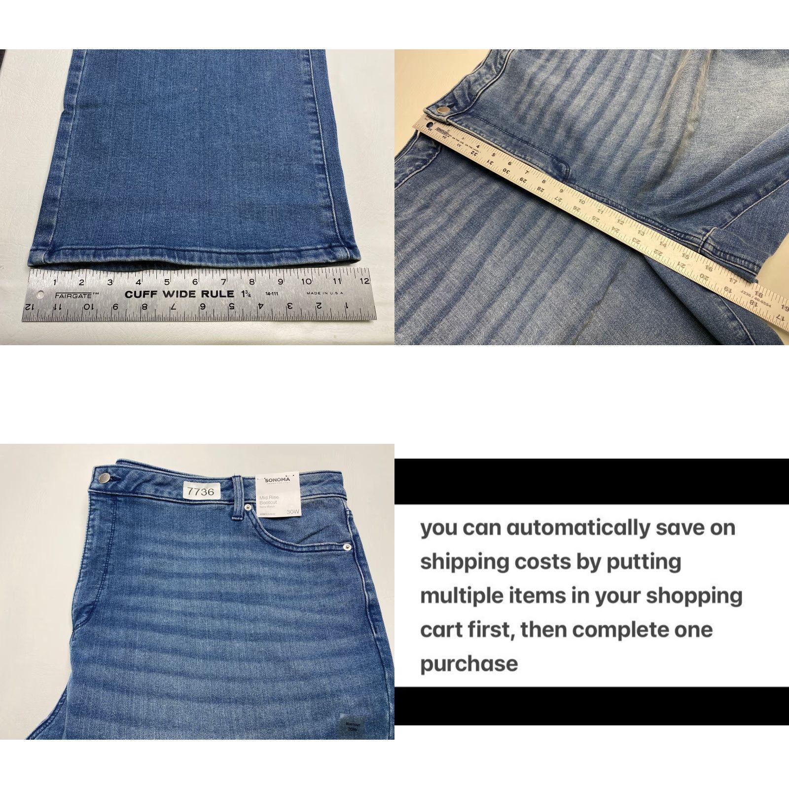 Vintage NWT Sonoma Jeans Bootcut Mid Rise Plus 30Wx31 Jeans Blue Modern Wash Womens 30W Plus Size Size 30" / US 8 / IT 44 - 9 Thumbnail