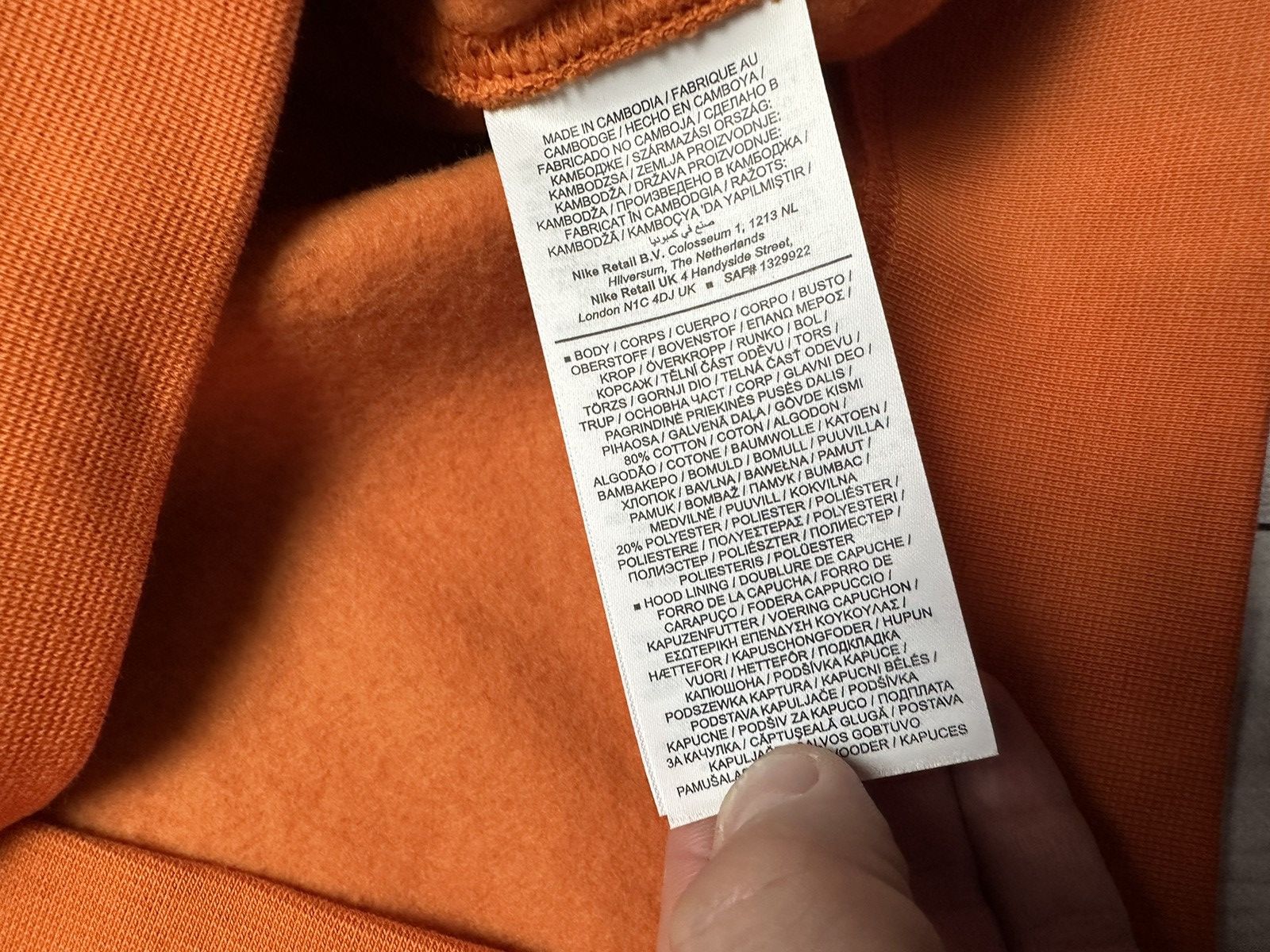 Vintage Nederland Nike soccer hoodie size XL orange big logo Size US XL / EU 56 / 4 - 7 Thumbnail