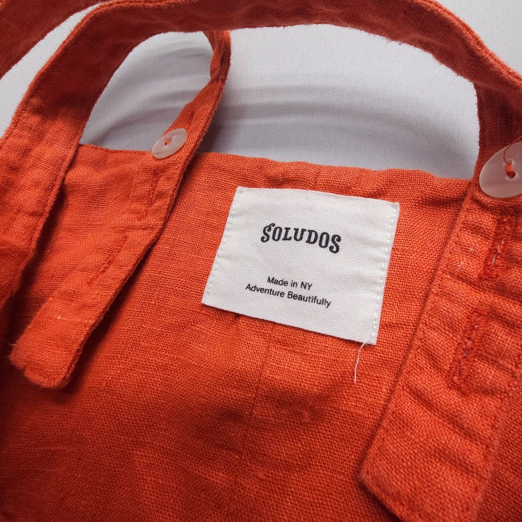 Soludos Soludos Linen Sundress Sleeveless A-Line Dress Small Orange 100% Linen USA Made Vintage No Size 28" / US 6 / IT 42 - 3 Thumbnail