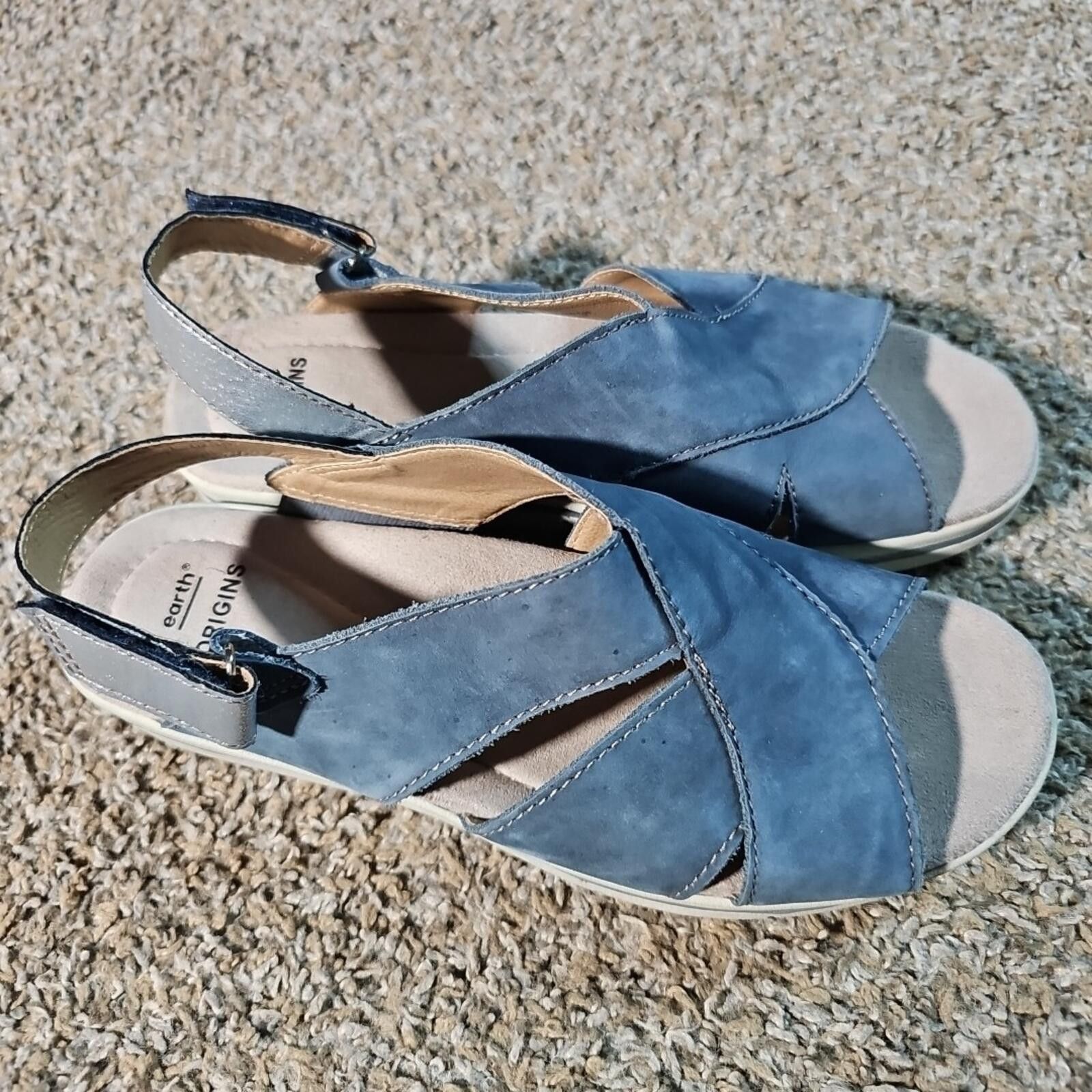 Earth Ragz Earth Origins Carley Charlene Moroccan Blue Leather Sandals Size US 7.5 / IT 37.5 - 1 Thumbnail