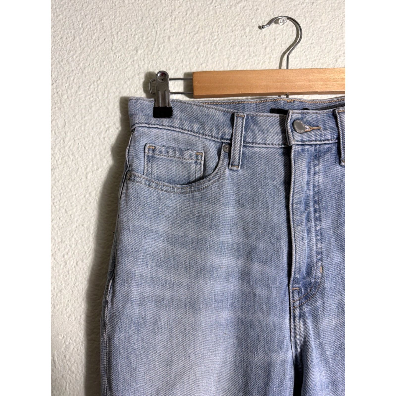 Banana Republic VINTAGE Banana Republic Premium Denim Ultra High Rise Slim For 29L Light Wash Distressed Size ONE SIZE - 4 Thumbnail