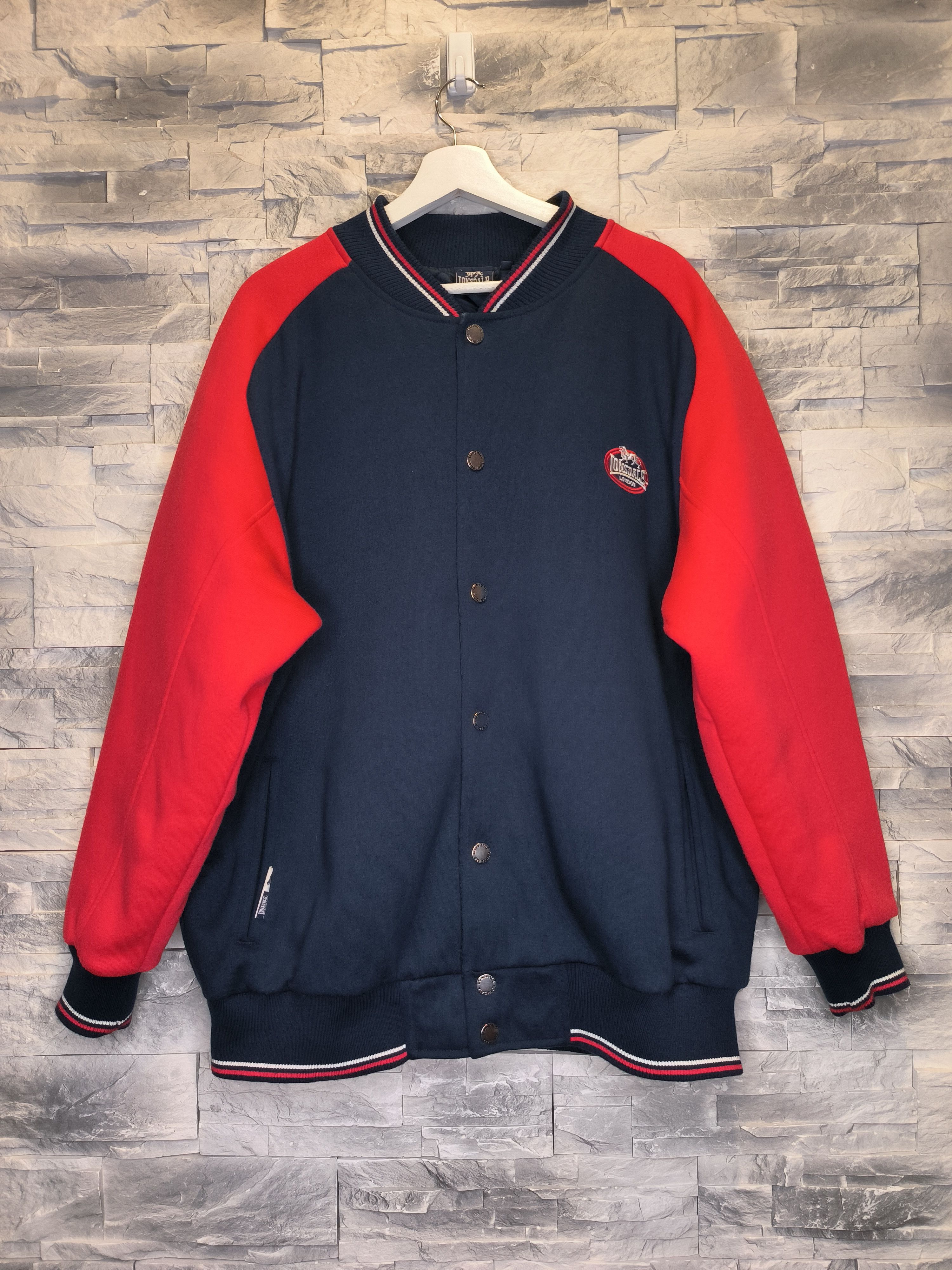 Lonsdale Vintage Lonsdale Varsity Bomber Jacket Logo Size US XL / EU 56 / 4 - 2 Thumbnail