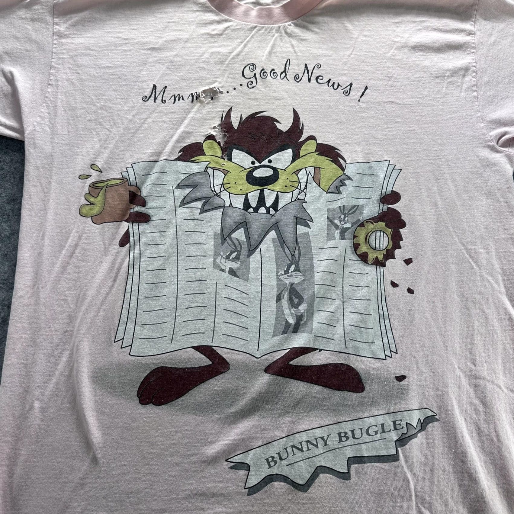 Vintage VINTAGE Looney Tunes Taz Bugs Bunny Shirt Mens L Pink 90s Cartoon Graphic Tee Size US L / EU 52-54 / 3 - 2 Thumbnail