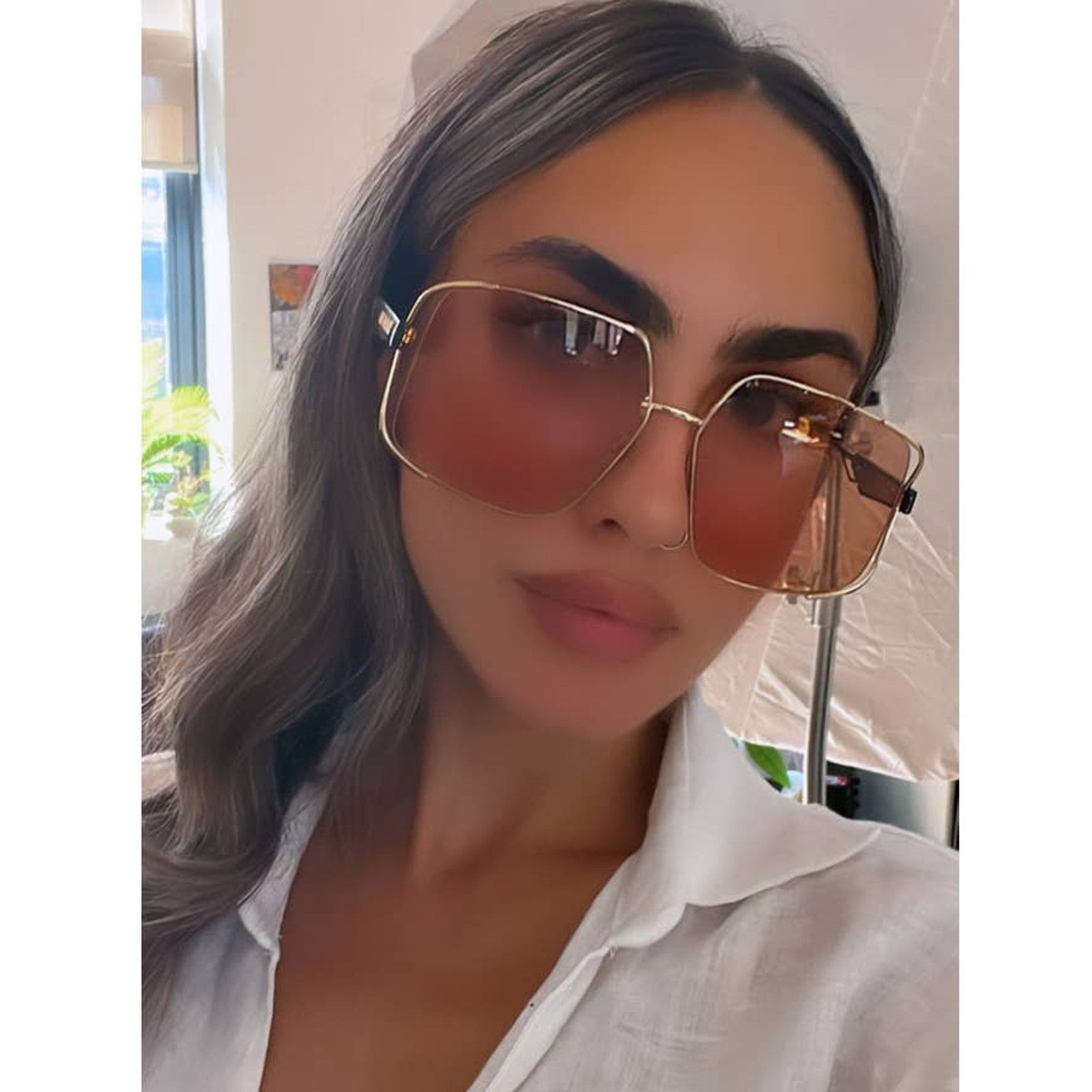 image of Dior ArchiDior S1U Oversized Sunglasses In Gold Pink, Women's