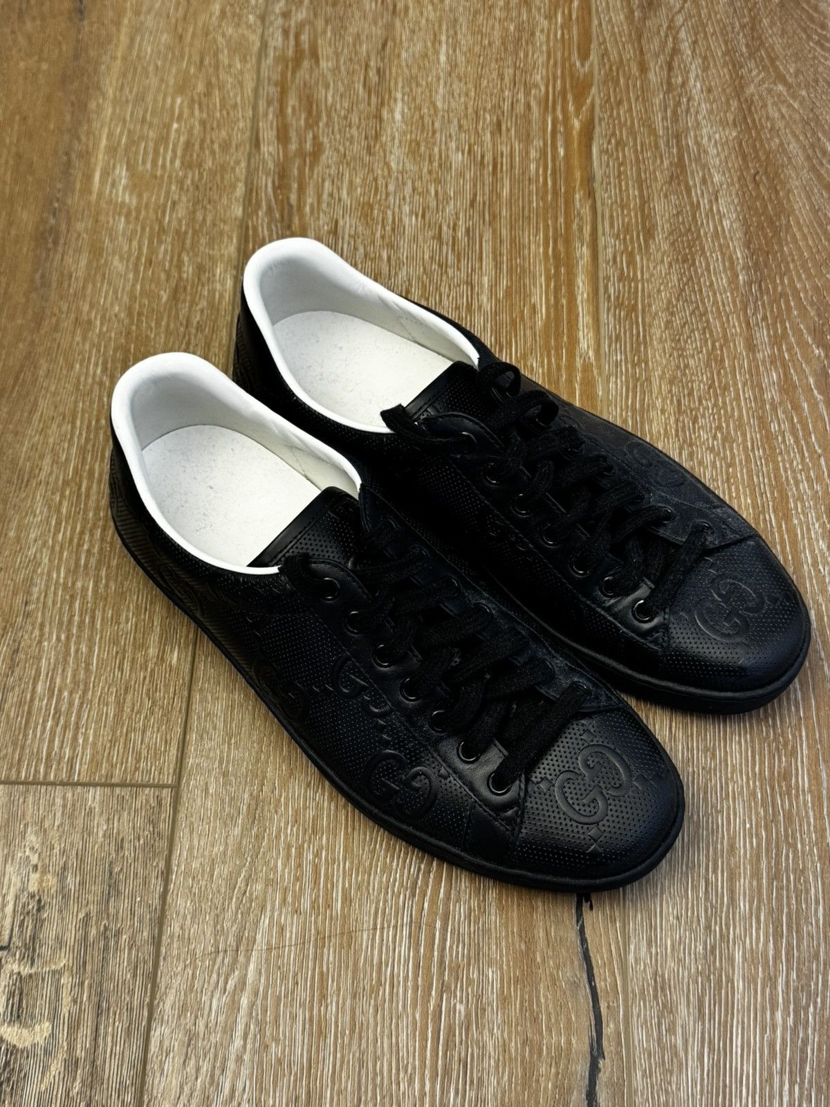 Gucci Gucci Black Ace GG Embossed Size US 7 / EU 40 - 3 Thumbnail