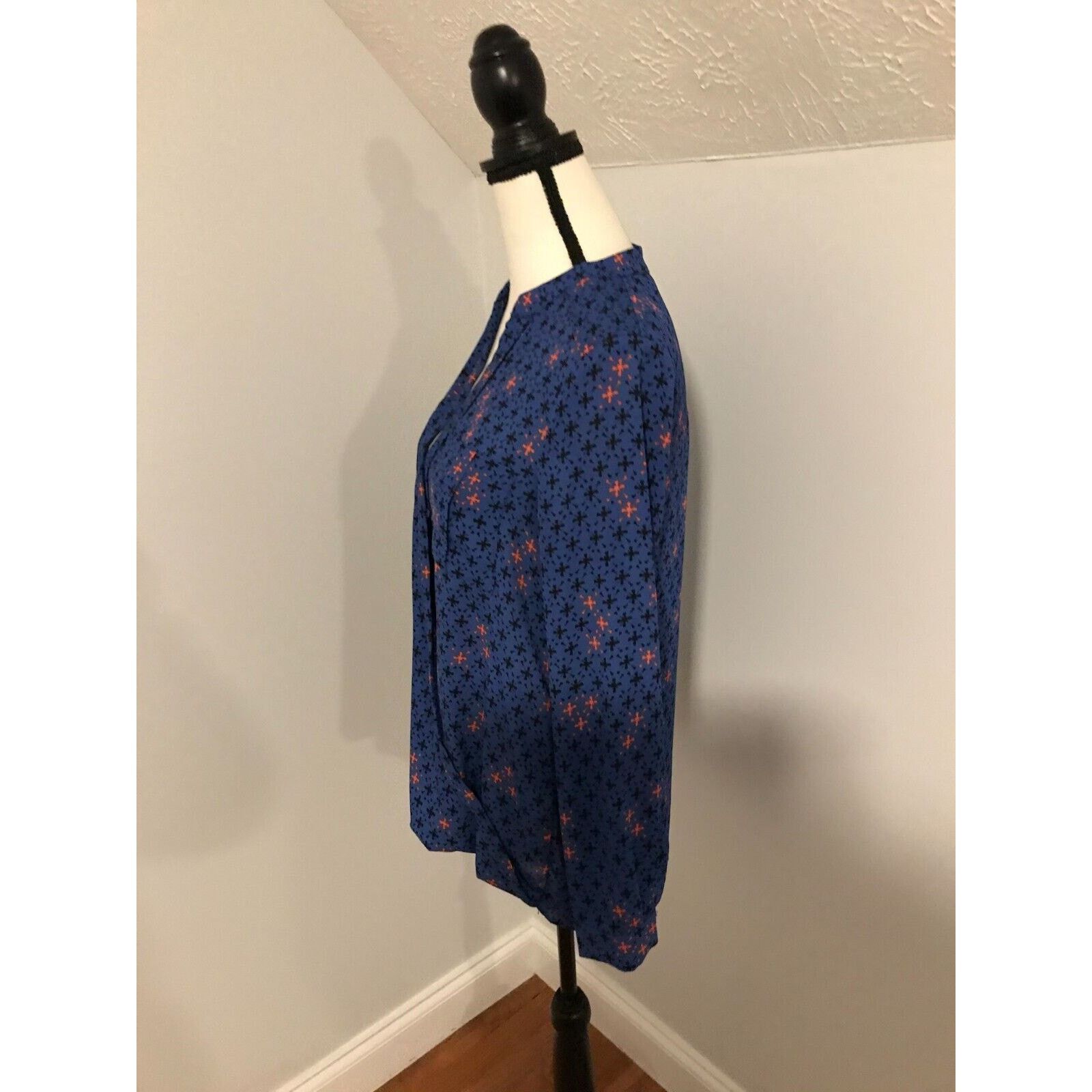 Anthropologie Anthropologie Maeve Eva Blue Long Sleeves Faux Wrap Blouse Size M / US 6-8 / IT 42-44 - 2 Thumbnail
