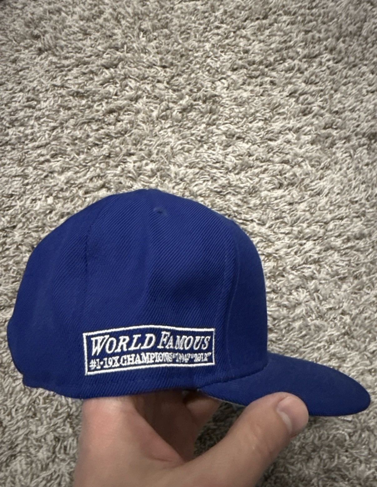 Supreme Blue Supreme World Famous Fitted New Era Hat 7 1/4 Size ONE SIZE - 2 Thumbnail