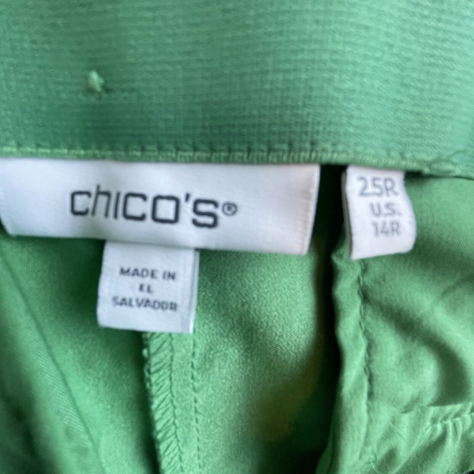 Chicos Chico's Pants Womens 2.5/ 14 Green Straight Cropped Wide Leg Size 36" / US 14 / IT 50 - 3 Thumbnail