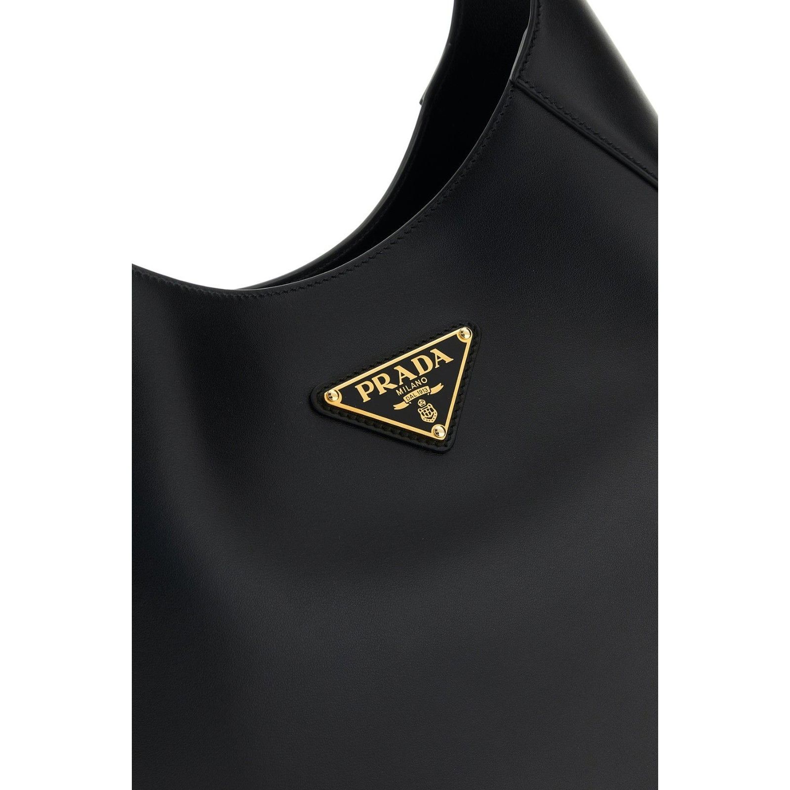 Prada PRADA Triangle Black Smooth Leather Shoulder Bag New & Authe Size ONE SIZE - 4 Thumbnail