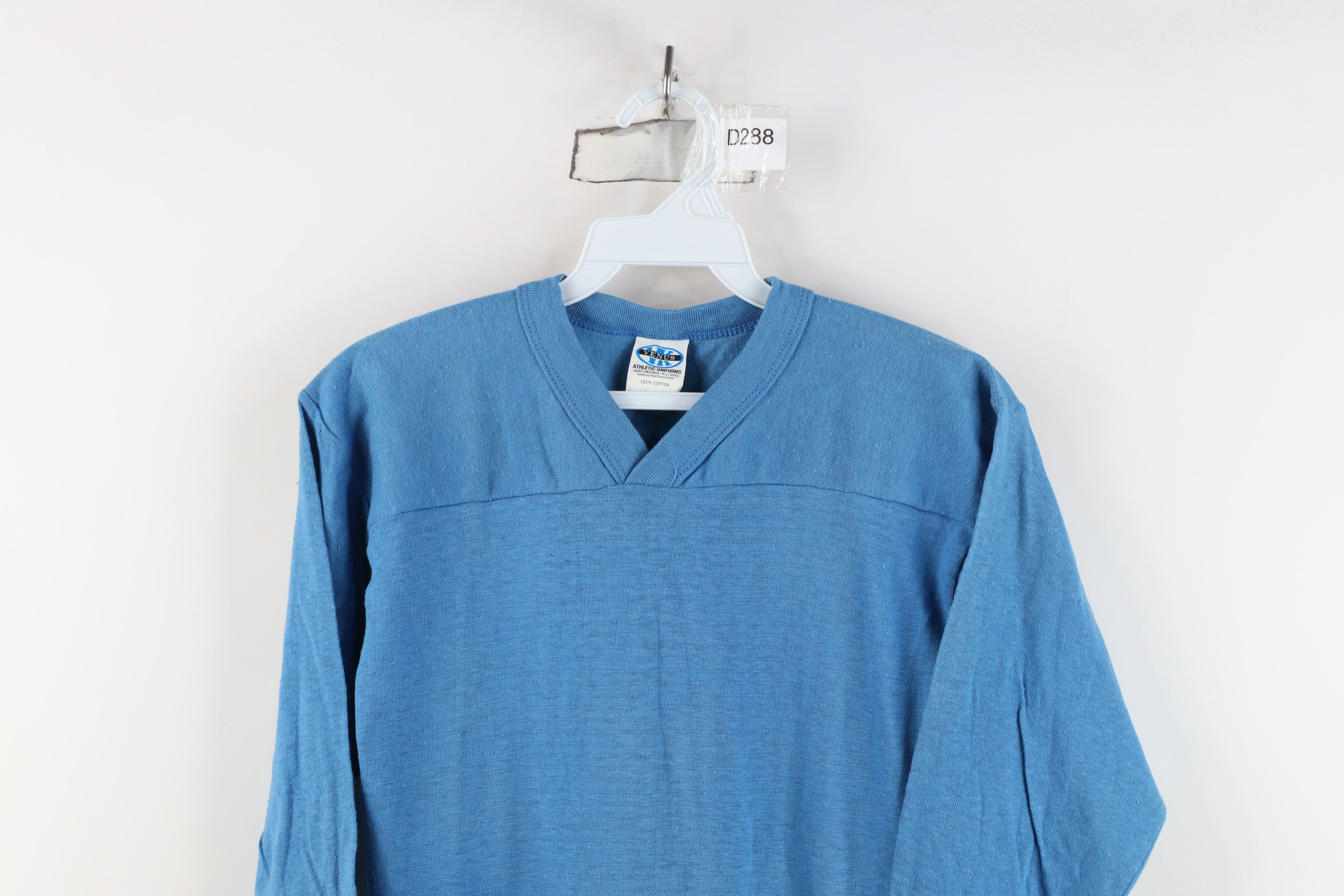 Vintage Vintage 60s 70s Cotton Knit Football Jersey T-Shirt Blue USA Size US S / EU 44-46 / 1 - 2 Thumbnail