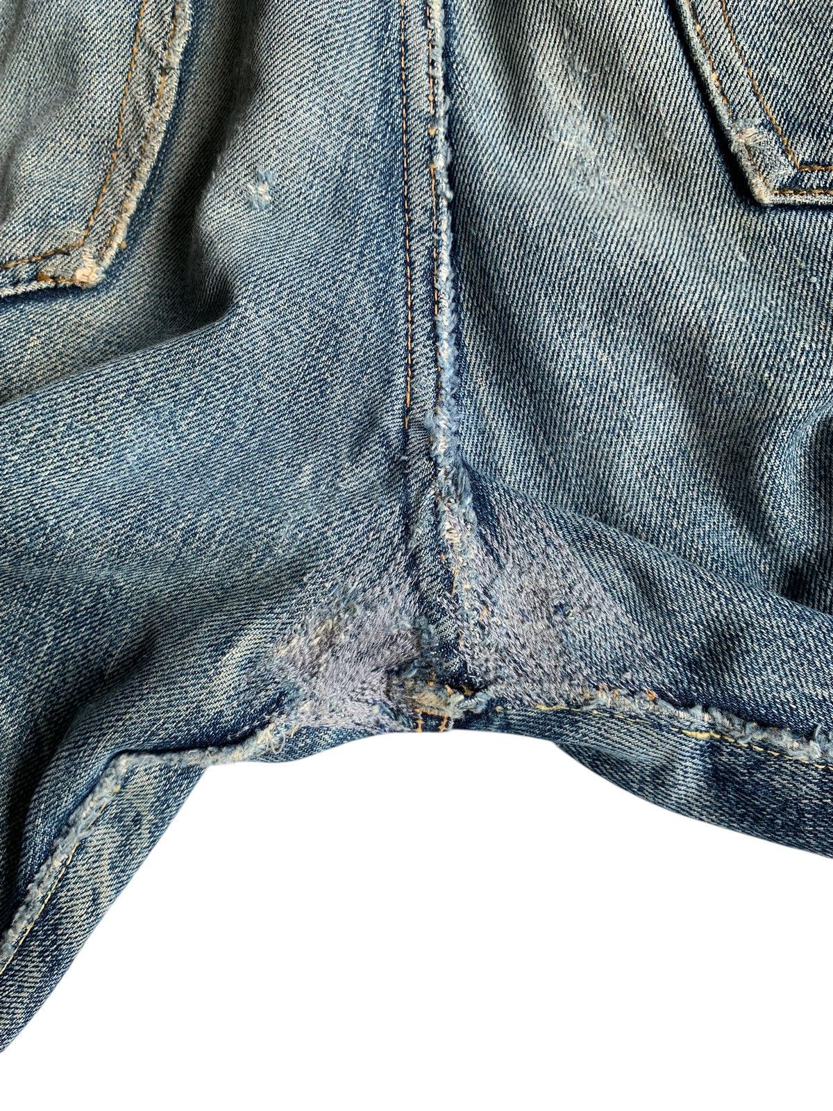 Denime × Japanese Brand VINTAGE DENIME BUTTON FLY SELVEDGE DISTRESSED DENIM JAPANESE Size US 29 - 24 Thumbnail