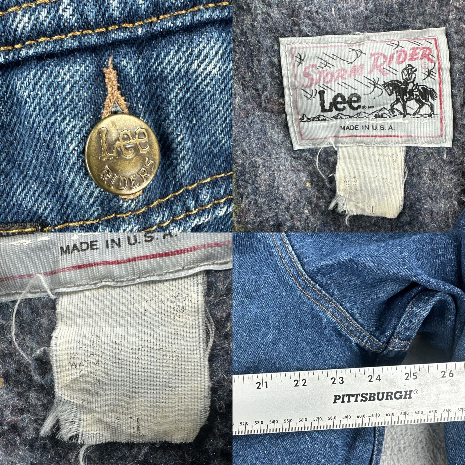 Lee VINTAGE Lee Storm Rider Blanket Lined Denim Jacket Mens XL Blue Denim Jacket Western Wear US Made 1970s Mens Size US XL / EU 56 / 4 - 8 Thumbnail