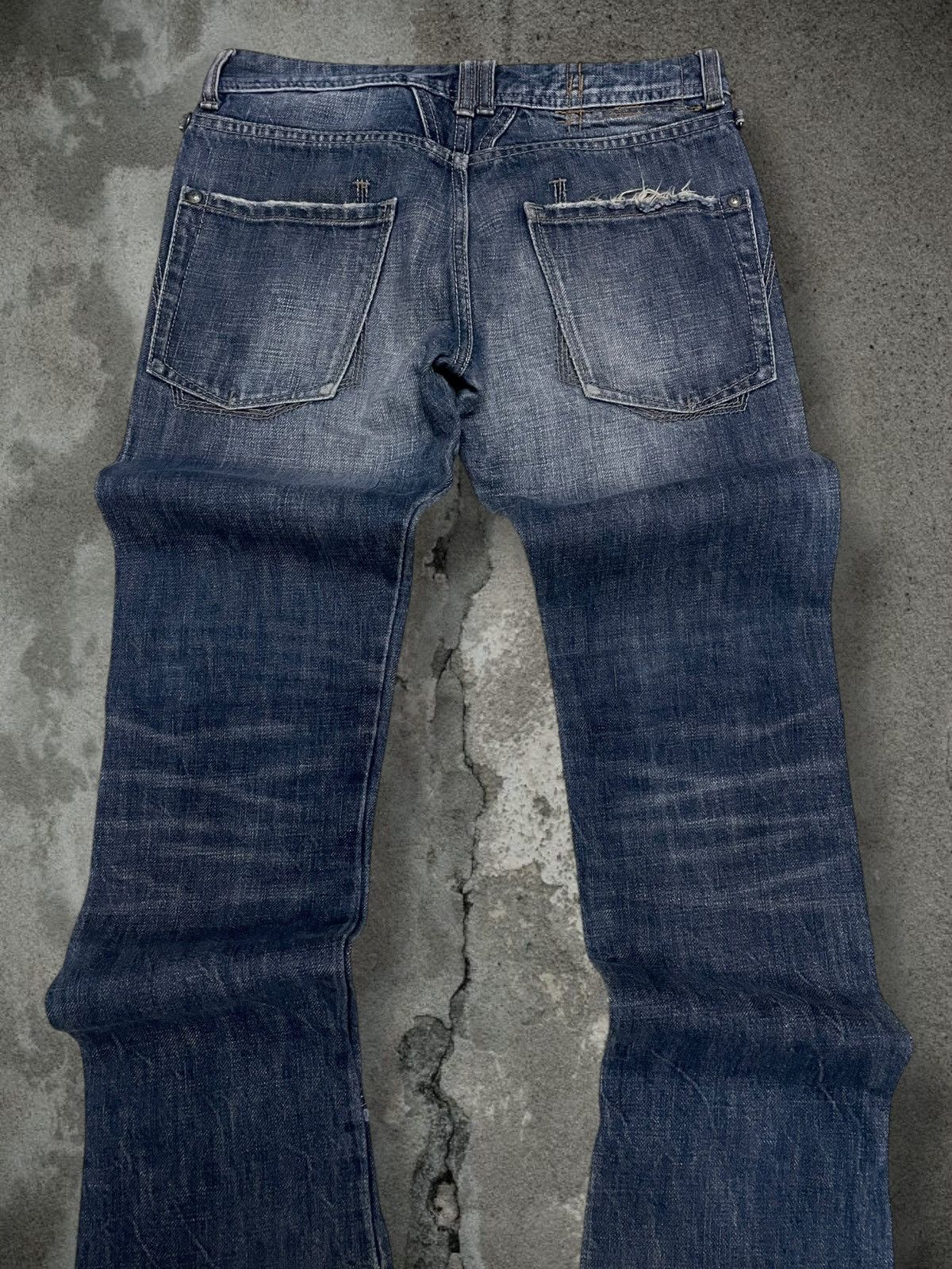 Marithe + Francois Girbaud Vintage 1990s Designer Marithe Francois Girbaud Flared Denim Size US 26 / EU 42 - 9 Thumbnail