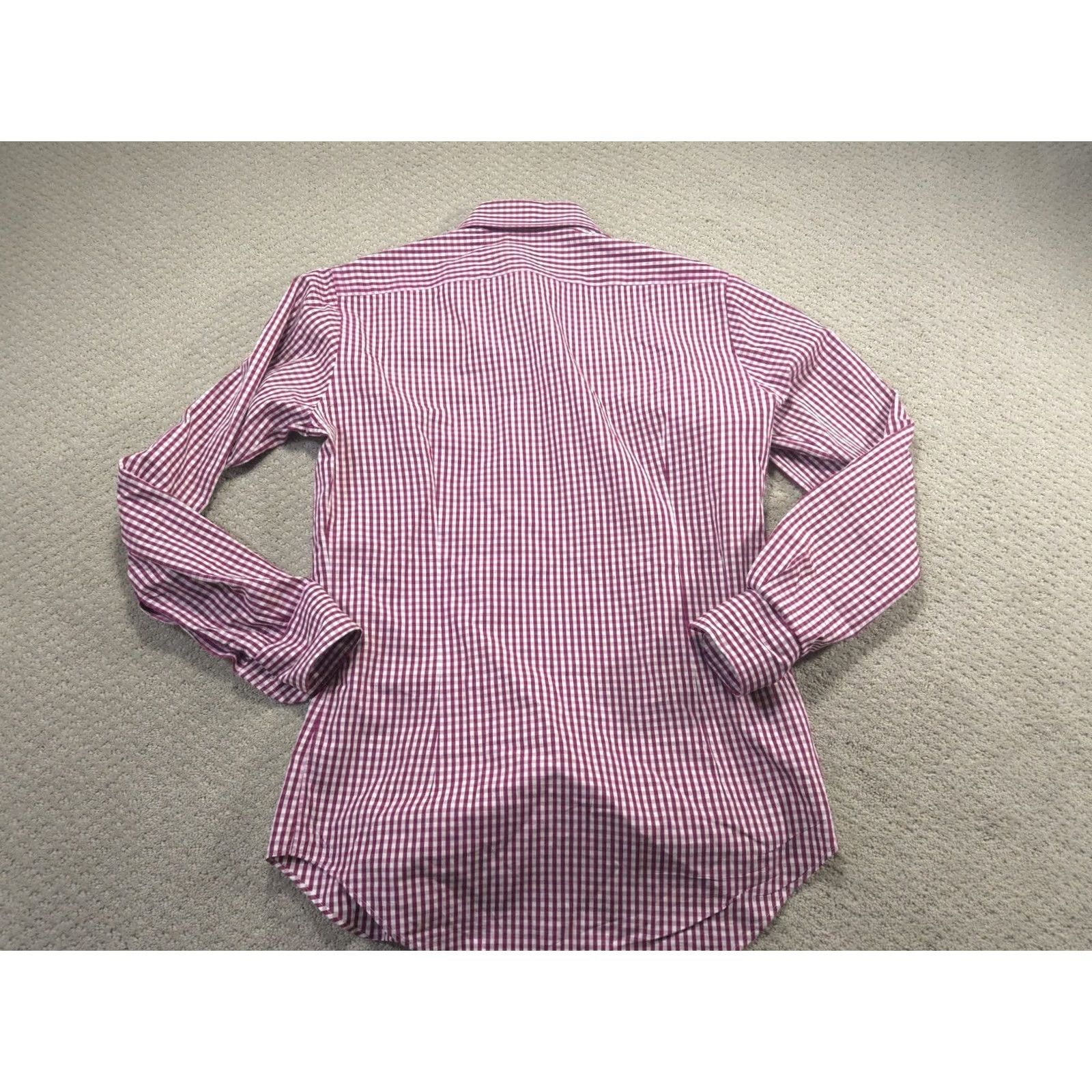 Kamakura Shirt Mens 15 32.5 Slim Fit Dress Burgundy Gingham Check Liberty Japan in Brown, Men's (Size 40r) — image 2 of 6