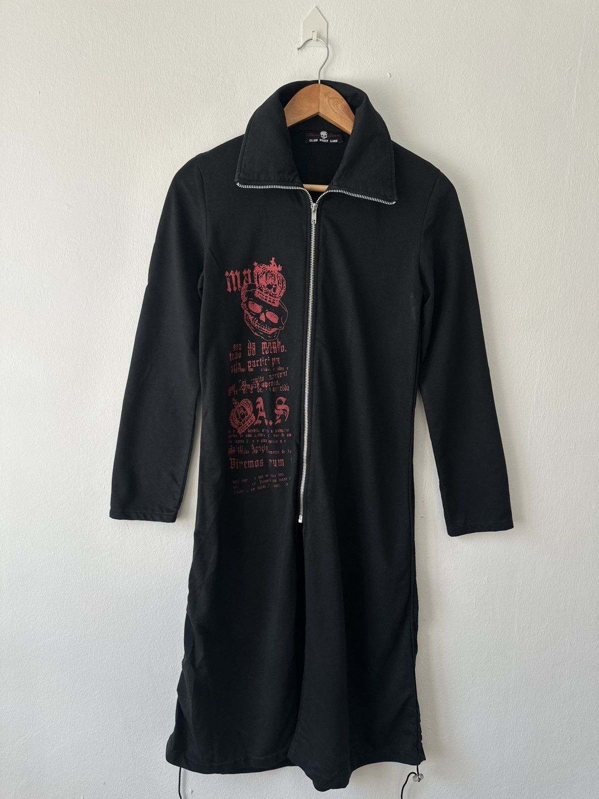 Japanese Brand Body Line Gothic Skull Zip-Up Long Dress Size M / US 6-8 / IT 42-44 - 2 Thumbnail