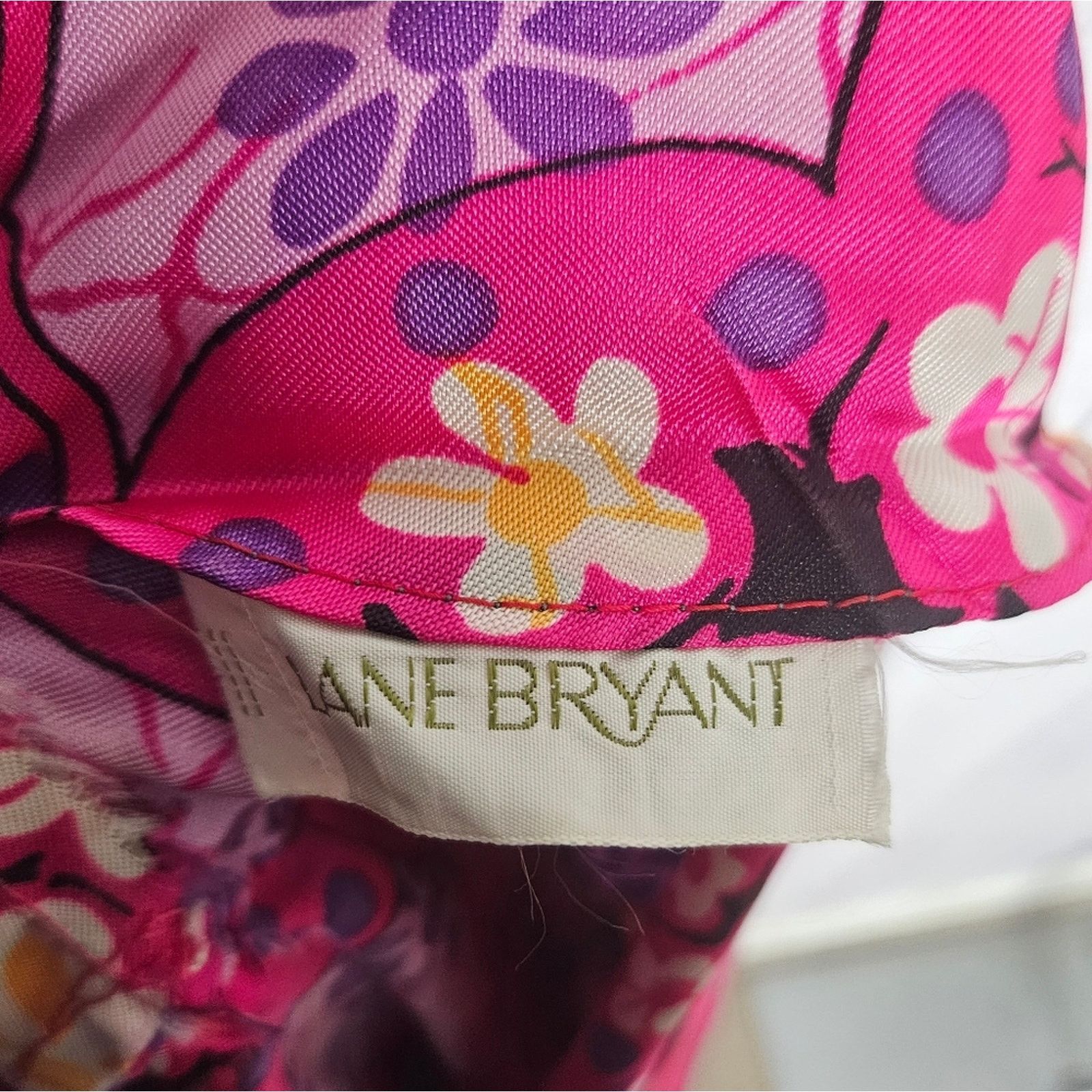 Vintage 60s Lane Bryant Psychedelic Bright Pink Floral Groovy Kaftan Size L / US 10 / IT 46 - 8 Thumbnail