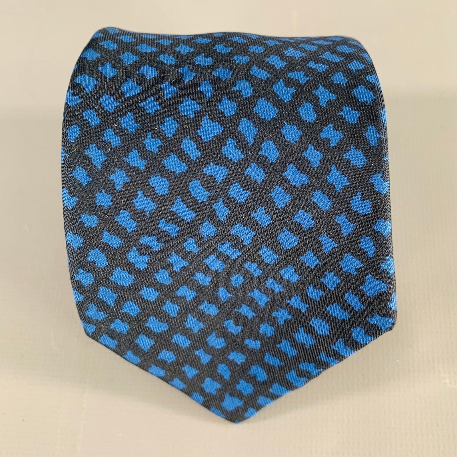 Hermes HERMES Black Blue Abstract Tie Size ONE SIZE - 1 Thumbnail
