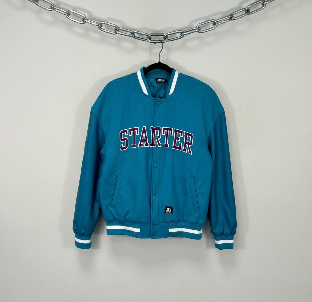 Starter Starter Black Label Men’s Blue Wool Varsity Bomber Jacket Size US S / EU 44-46 / 1 - 1 Thumbnail