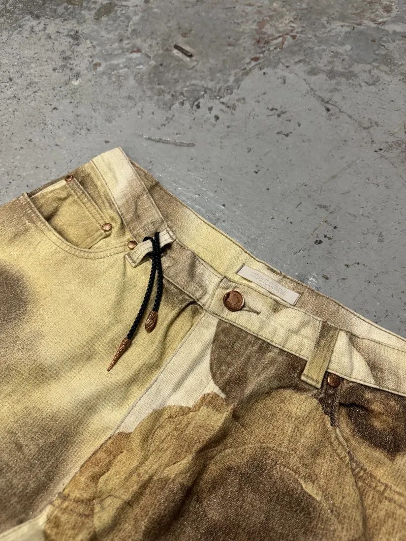 Designer × Vintage FW1999 Roberto Cavalli Creamy Beige Flowers Nature Pants Size US 32 / EU 48 - 8 Thumbnail
