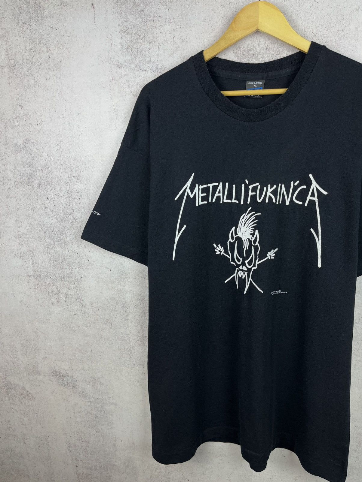 Metallica Vintage 1993 Metalli'Fukin'ca Tee Single Stitch Rock Europe Size US XL / EU 56 / 4 - 2 Thumbnail