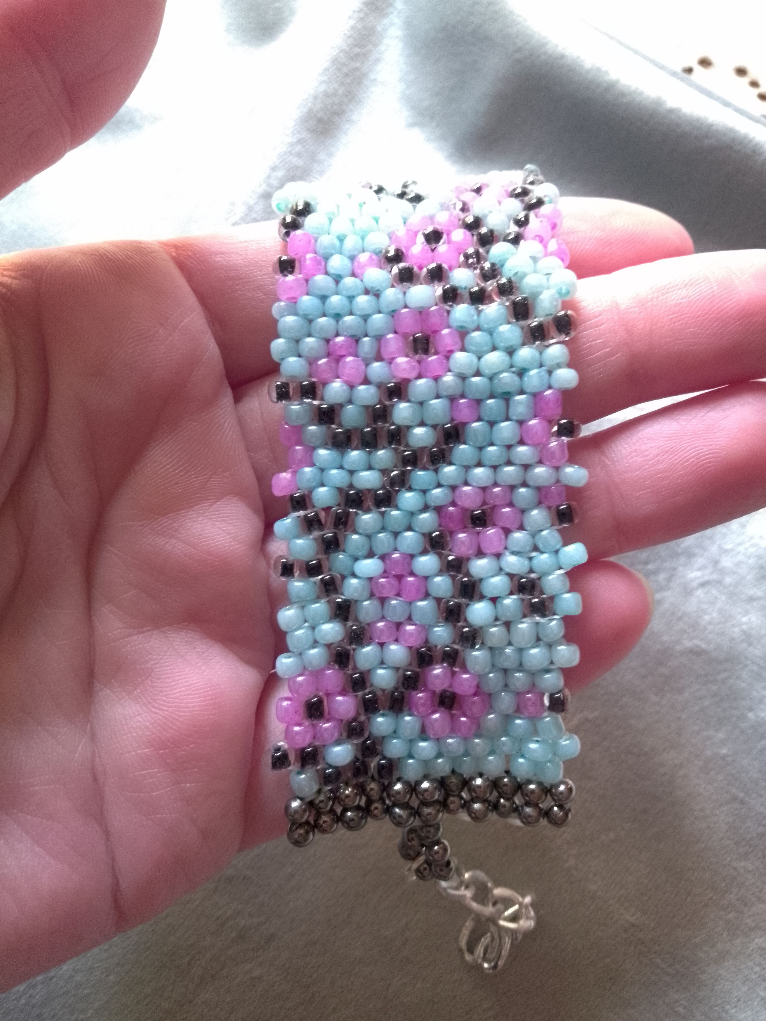 Handmade Bracelet Blue Beaded Japanese Style Pattern Size ONE SIZE - 5 Thumbnail
