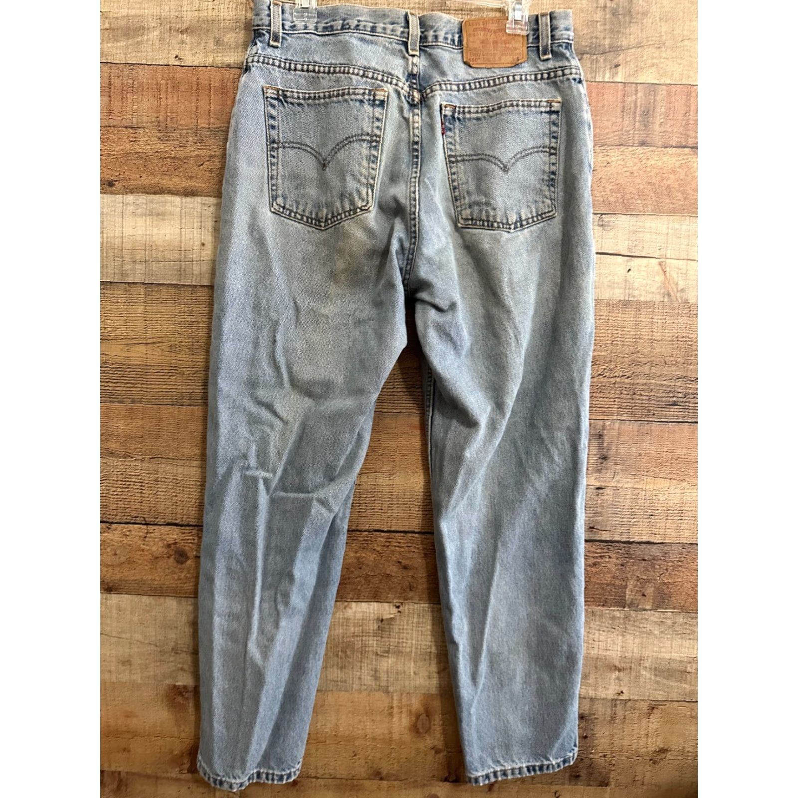 Levi's VINTAGE Levi's 550 Jeans Tapered Leg High Rise Size 14 Womens Blue Denim 100% Cotton Regular Fit Size 36" / US 14 / IT 50 - 4 Thumbnail