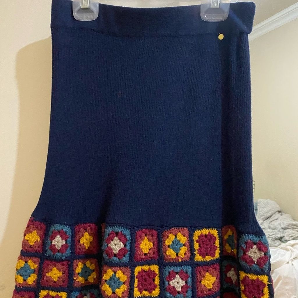 Anthropologie Anthropologie Square Floral Knit Skirt Size 26" / US 2 / IT 38 - 4 Thumbnail