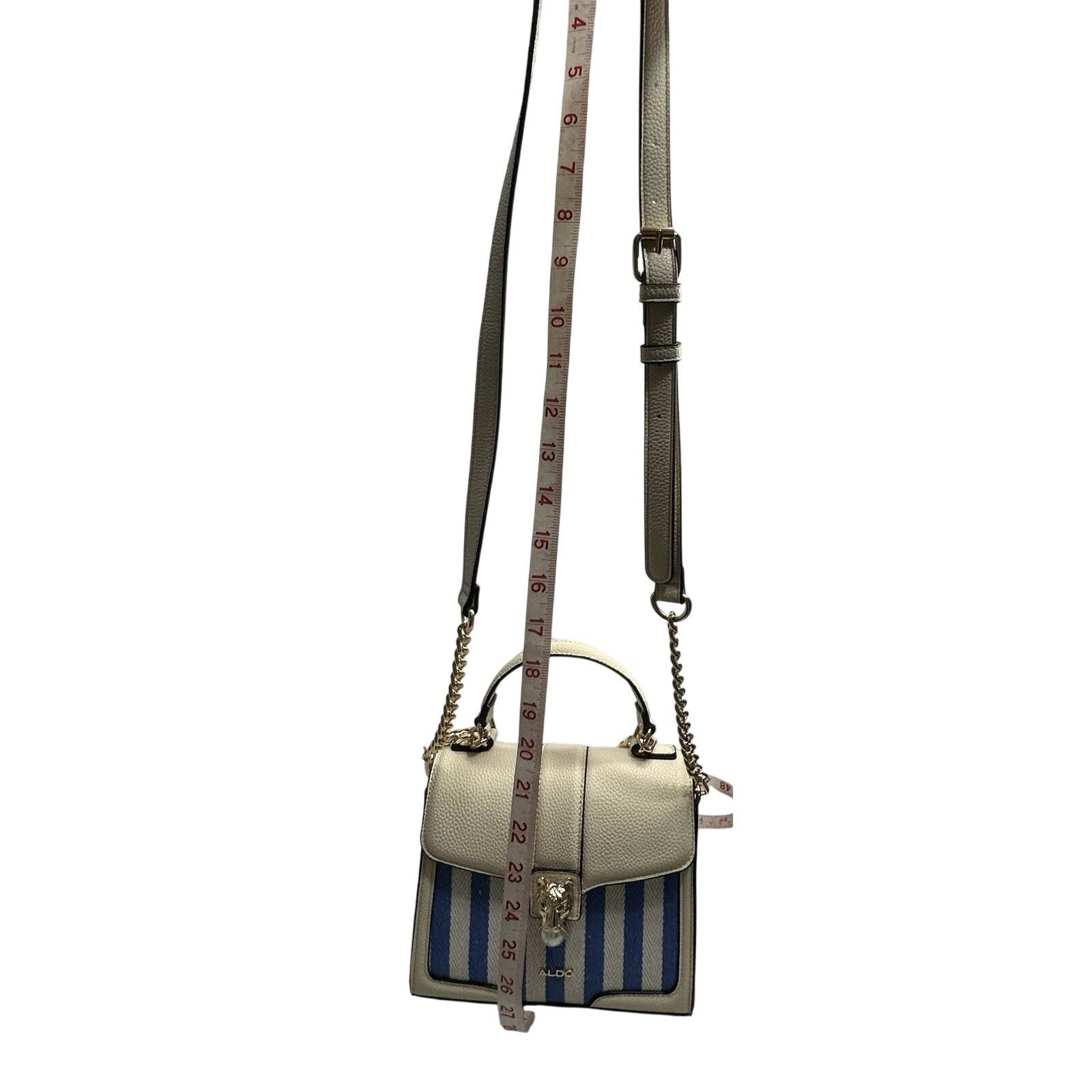 Aldo Nwt Aldo TopHandle Satchel Crossbody Bag Blue Stripe Combo Size ONE SIZE - 12 Thumbnail