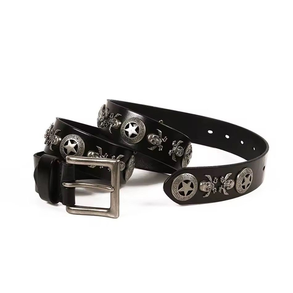 Other Genuine Leather Vintage Harajuku Cowboy Style Belt Y2k 90’s Size ONE SIZE - 6 Thumbnail