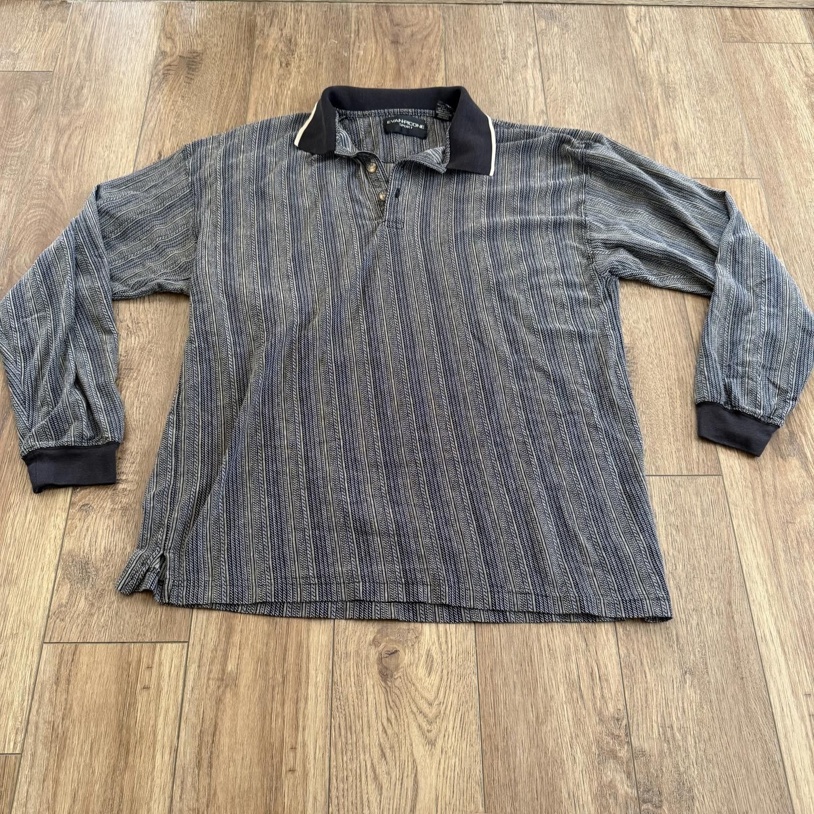 Evan Picone Vintage 90s Evan Picone Striped Polo Long Sleeve Preppy Size US XL / EU 56 / 4 - 1 Thumbnail
