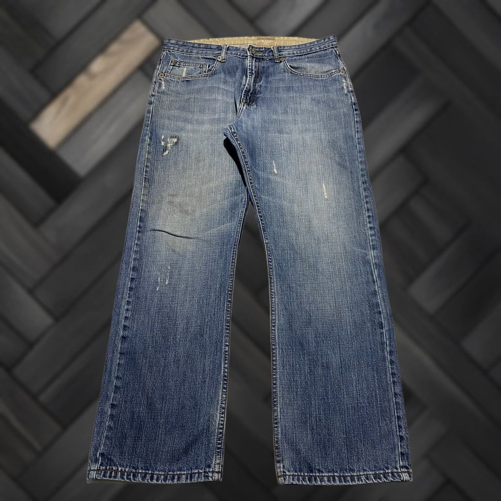 Wrangler VINTAGE Wrangler Jeans Co Straight Fit 36x30 Denim Blue Distressed Mens Jeans Size US 36 / EU 52 - 1 Thumbnail