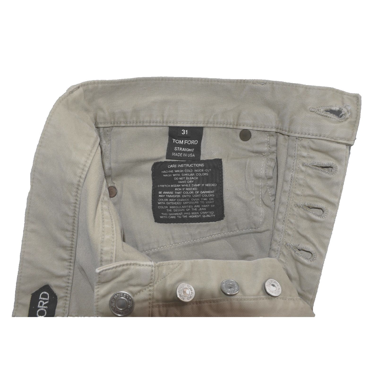 Tom Ford TOM FORD Beige Straight Button Fly Slim Leg Jeans Size 31 Size US 31 - 7 Thumbnail