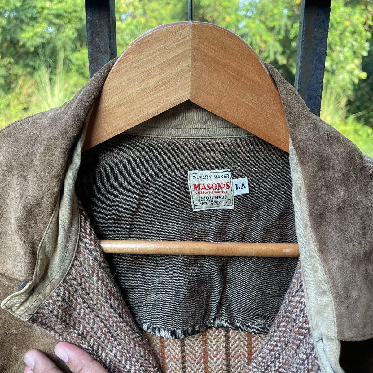 Union LA 🔥Vintage Mason’s Union Made Half Corduroi Wool Blend Jacket Size US L / EU 52-54 / 3 - 9 Thumbnail