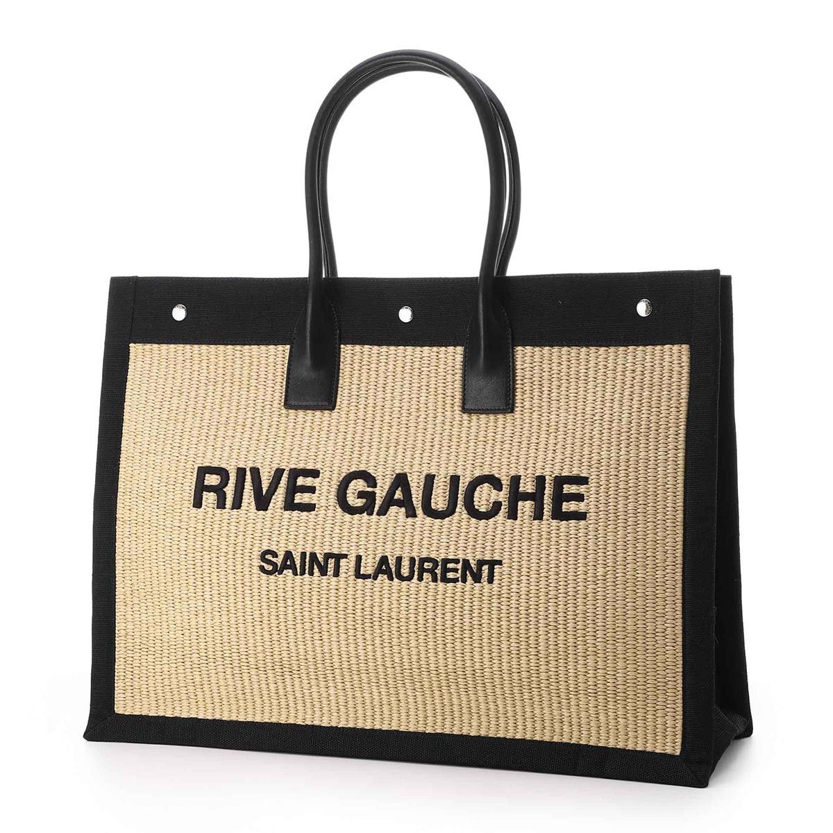 Saint Laurent Paris o1bcso1str1225 Size:OS/Rive Gauche Tote Bag in Beige/Black Size ONE SIZE - 2 Thumbnail