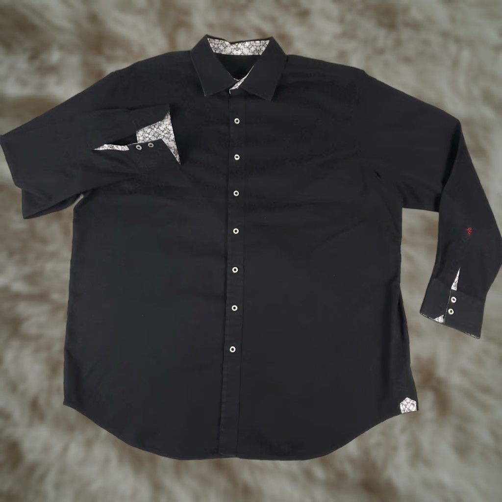 Robert Graham Robert Graham Shirt Mens Big 1X Black Button-Up Long Sleeve Paisley Collared Casual Formal Workwear Size US XL / EU 56 / 4 - 1 Thumbnail