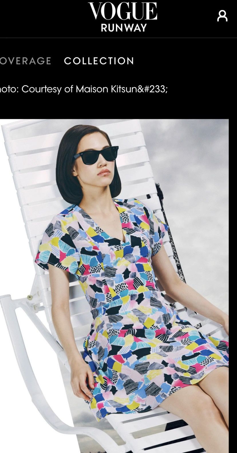 Maison Kitsune SS15 MAISON KITSUNE Abstract Patchwork Midi Dress Size XS / US 0-2 / IT 36-38 - 2 Thumbnail