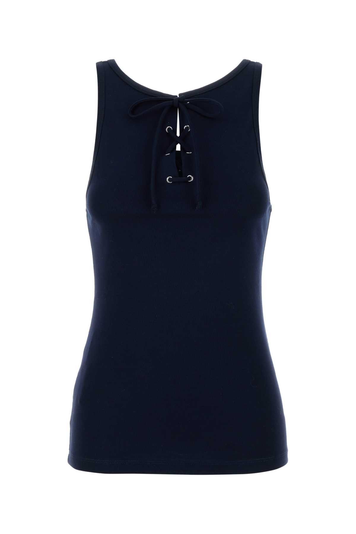 Prada Navy Blue Cotton Tank Top Size S / US 4 / IT 40 - 1 Thumbnail